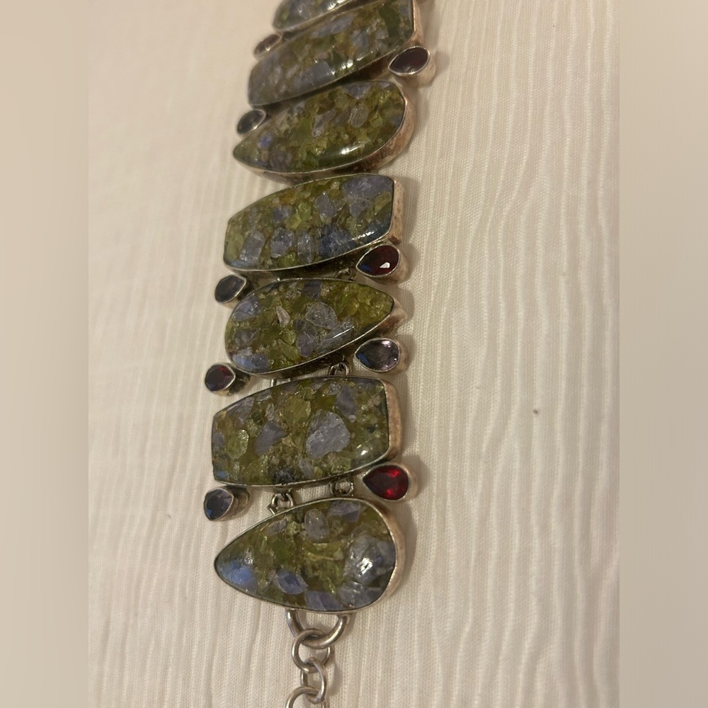 Chunky Stone bracelet set in 925 silver